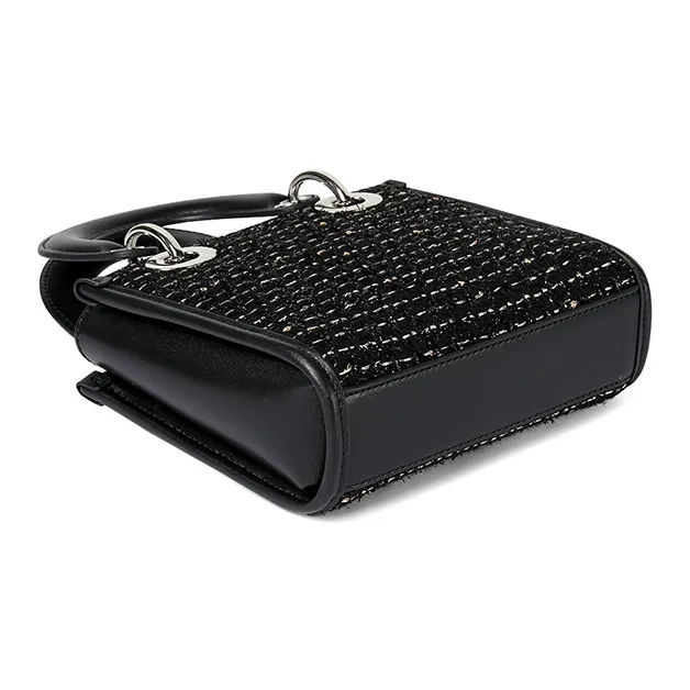 TUCANO Fashion Shoulder Bag, Crossbody Bag, Handbag Trumpets Women's Sequins Black With Milkshake White-4