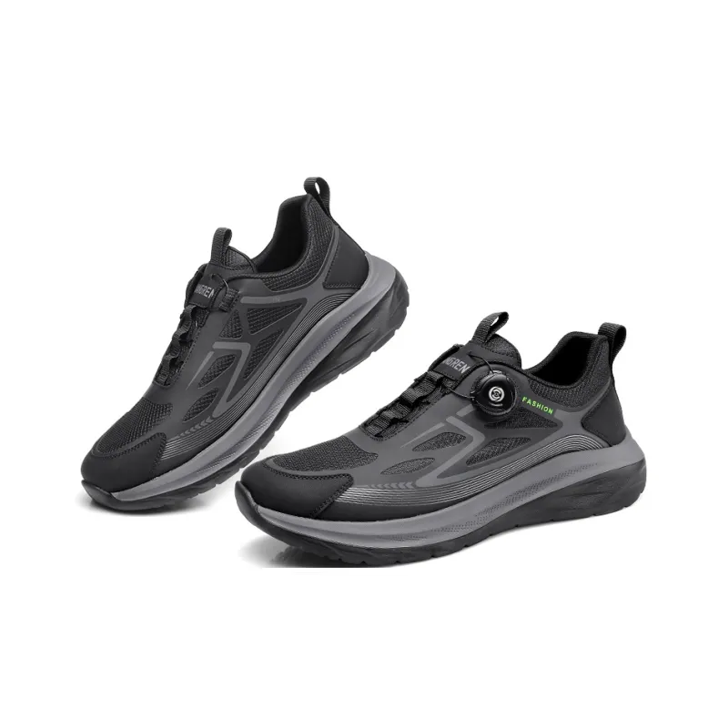Strongman Running Shoes Men Low Top Black-2