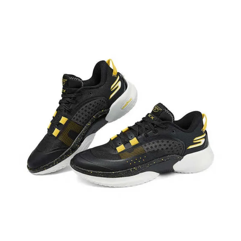 Skechers SKX RESAGRIP Anti Slip Wear Resistant Low Top Training Running Shoes Men's Black Yellow-2