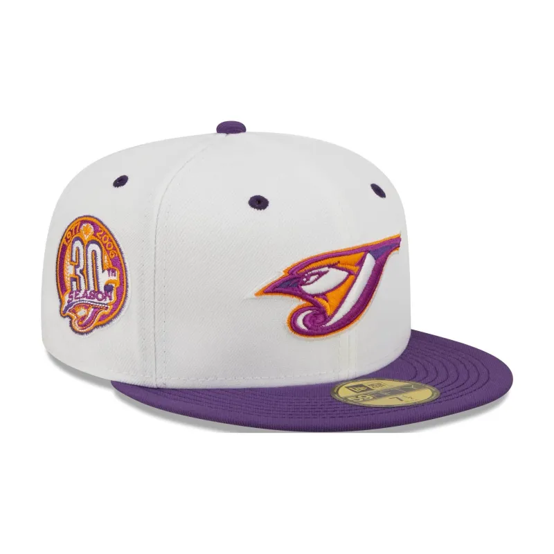 New Era Polyester Baseball Caps Men's White Purple-2