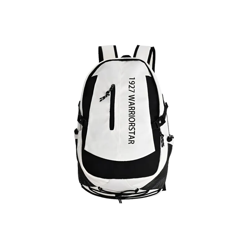 Warrior Nylon Backpack Unisex Black/White-0