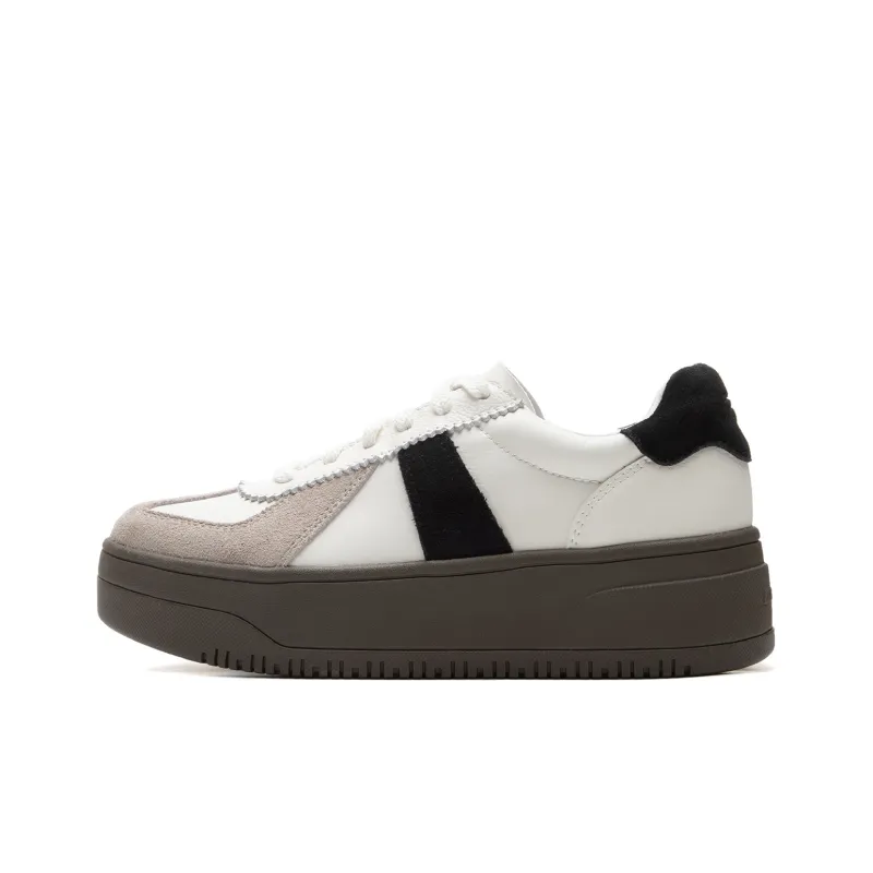 LiNing Cheese 2.0 German Training Anti Slip And Wear Resistant Breathable Low Top Skateboard Shoes Women's White Black-0