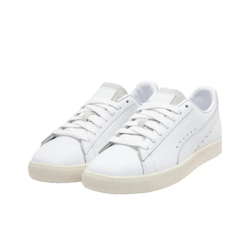 PUMA Clyde Premium Anti Slip Wear Resistant Low Top Skateboard Shoes Unisex Ecru-2