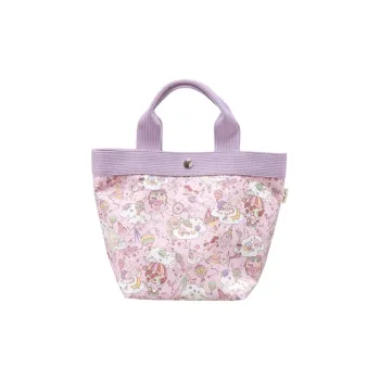 Sanrio PVC Tote Bag Shopping Bag Handbag Small Size Women's Twin Stars Purple
