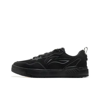 LiNing Yuan Chu Anti Slip Wear Resistant Lightweight Breathable Low Top Skateboard Shoes Men's Black