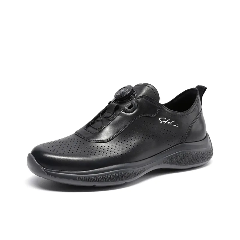Satchi Wear resistant Lightweight Breathable And Non slip. Low Top Casual Shoes Men's Black-1