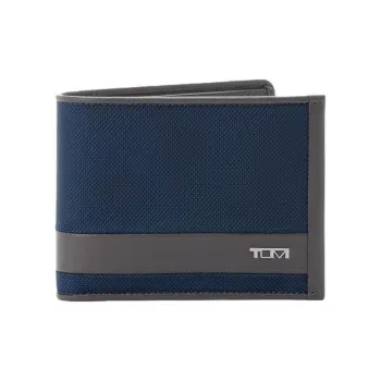 TUMI Polyamide Wallet Men's Marine Blue & Gray