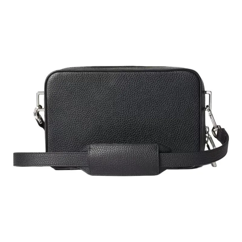 GUCCI Leather Clutches Crossbody Bag Shoulder Bag Mini Men's Black-6