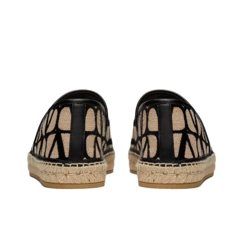 Valentino Toile Lconographe Espadrilles Men's Beige Black-4
