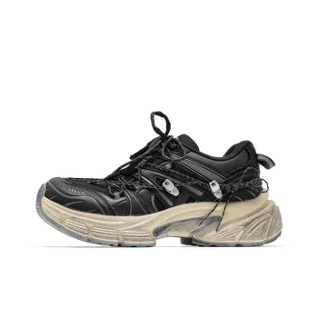 Mule Donkey Durable Breathable Lightweight Low-Top Chunky Sneakers Unisex Black