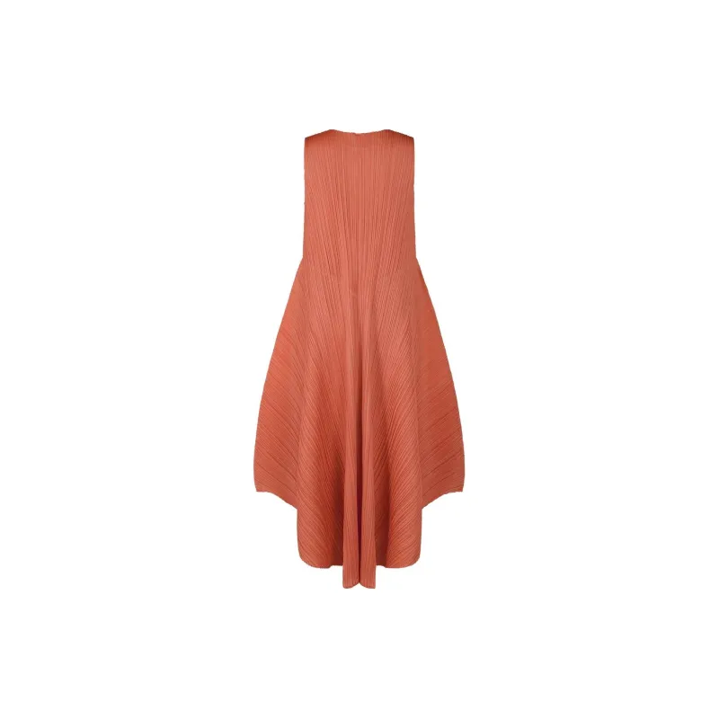 PLEATS PLEASE ISSEY MIYAKE SS24 Sleeveless Dress Women's Coral Pink-1