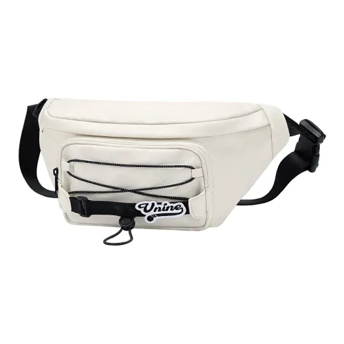 V.NINE Fabric Crossbody Bag For Men And Women's Sling Bag Medium Size Unisex Ecru/Space Black