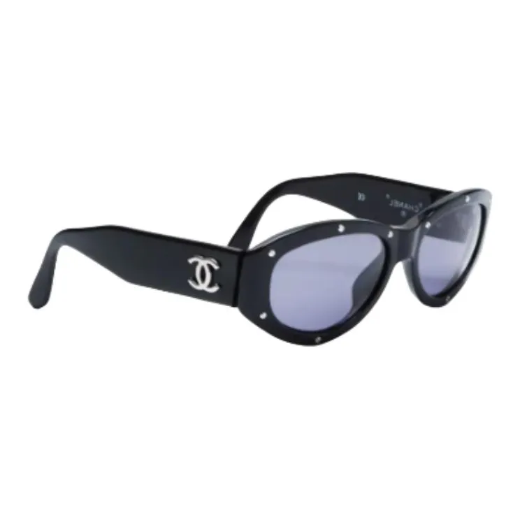 CHANEL 1990 2000s Stud detail Sunglasses-2