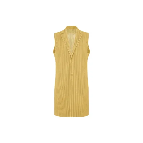 Homme Plissé Issey Miyake Vests Men Mustard Yellow