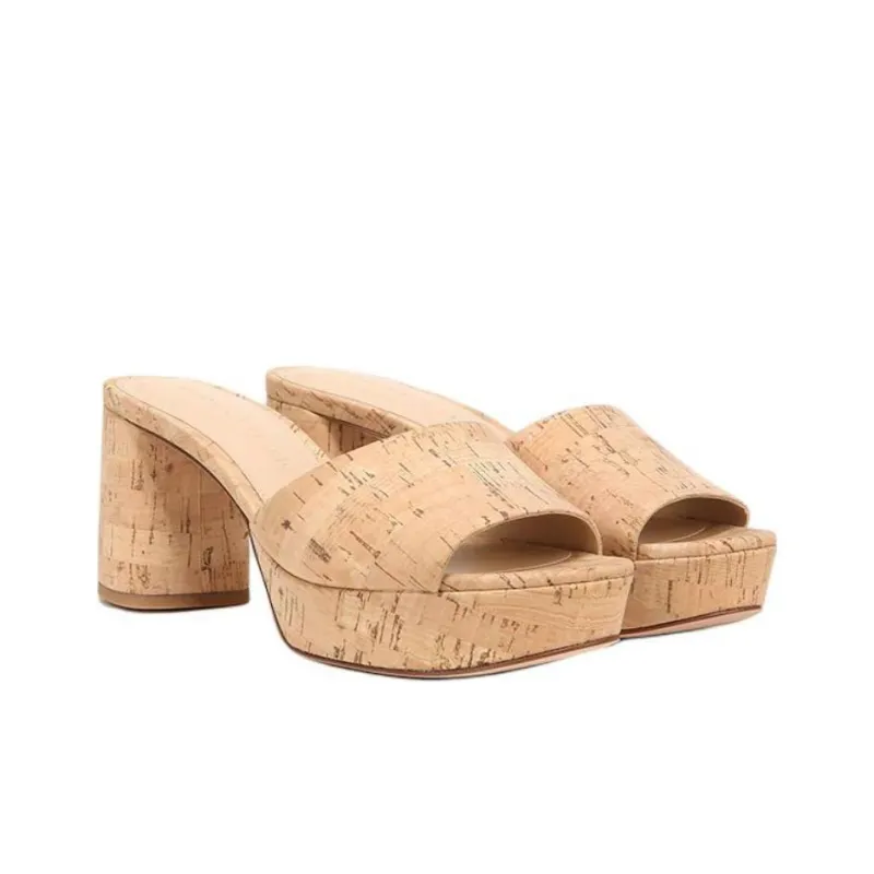 VERONICA BEARD Slide Slippers 7cm Women's Tan-2