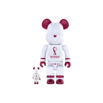 BE@RBRICK X Fifa World Cup Qatar 2022 White Chrome