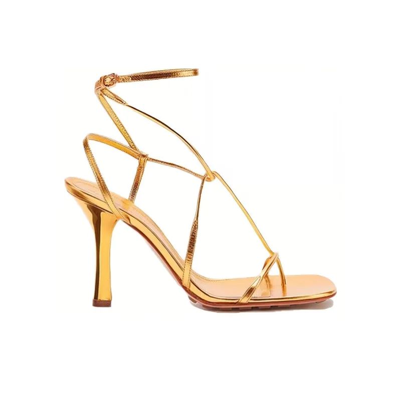 Bottega Veneta Line Stylish Sandal Women's Gold-1