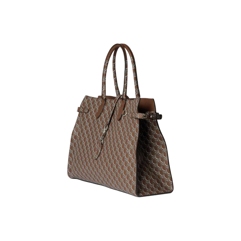 GUCCI Soft Grained Leather Tote Bag Shopping Bag Handbag Large Size Women's Light Brown-2