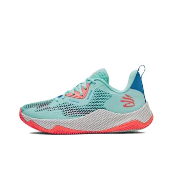 Under Armour Hovr Splash 3 Slip-Resistant Breathable Lightweight Cushioning Low-Top Basketball Shoes Men's Cyan