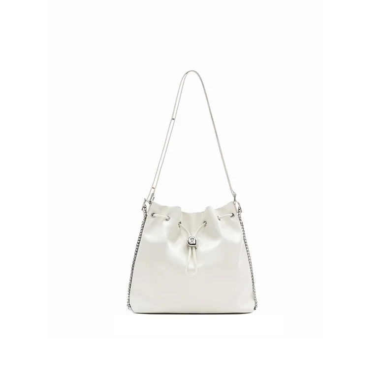 MUVA Cow Leather Shoulder Bag Women's Lunar Rock Silver/Milkshake White/Twilight Black-1