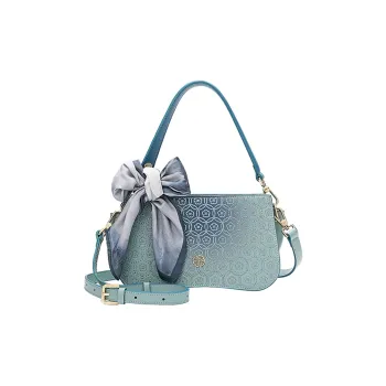 Ancient Yi Xi Cow Leather Crossbody Vintage Cheongsam Shoulder Bag Women's Turquoise