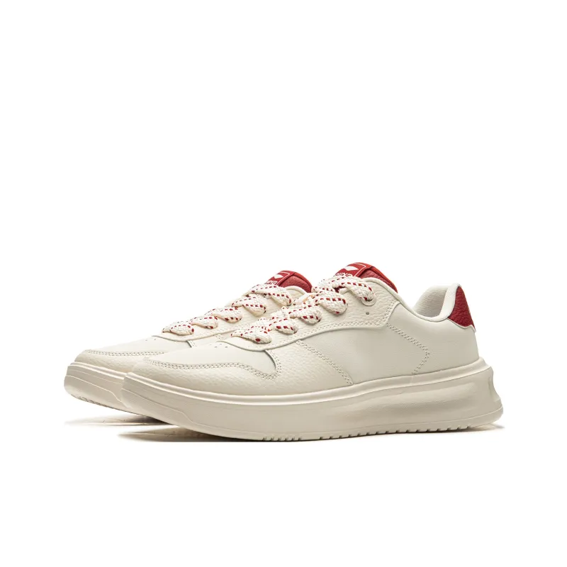 LiNing Sky Cloud Anti-Slip And Wear-Resistant Breathable Low-Top Skateboard Shoes Men's White Red-2
