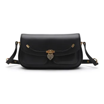 Miguel Vieira Cow Leather Crossbody Bag Shoulder Bag Regular Women's Black/Red