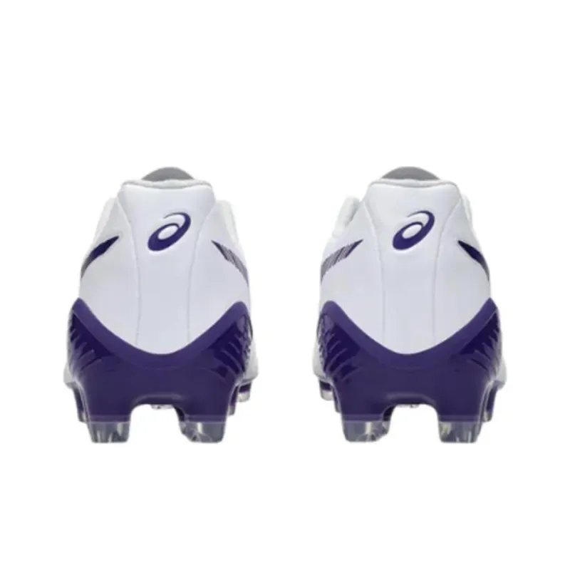 Asics DS LIGHT X FLY 5 Slip Resistant And Abrasion Resistant Support Soccer Shoes Unisex White Purple-3