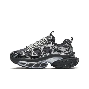 Anta Anti Slip Wear Resistant Low Top Chunky Sneakers Women's Black Silver