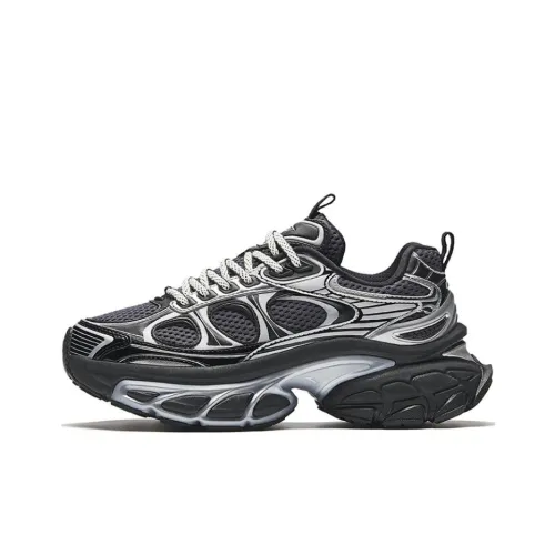 ANTA Chunky Sneakers Women's Low-Top Graphite Gray/Metallic Titanium/Basic Black