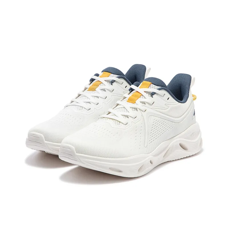 361° Cushioning, Wear Resistant Low Top Casual Running Shoes Men's White Blue-2