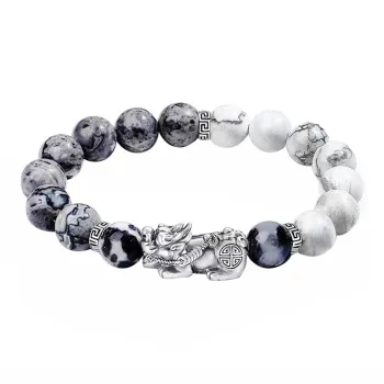 ZHOUBAIFU Map Stone Bracelets Men's