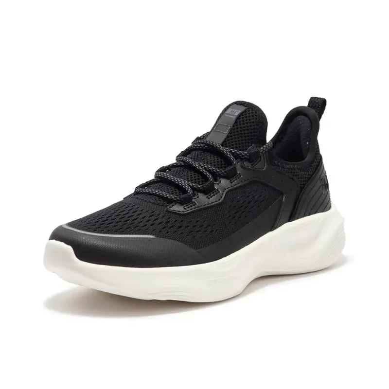 361° Breathable Low Top Casual Running Shoes Women's Black White-1