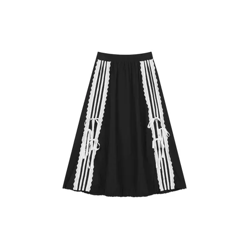 ELF SACK Casual Long Skirts Women's Sports Black