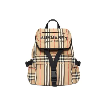 Burberry Canvas Backpack Unisex Khaki