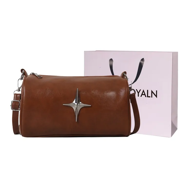 LOUIS ROYALN PU Shoulder Bag, Crossbody Bag Regular Women's Black/White/Dark Brown/Light Brown-4
