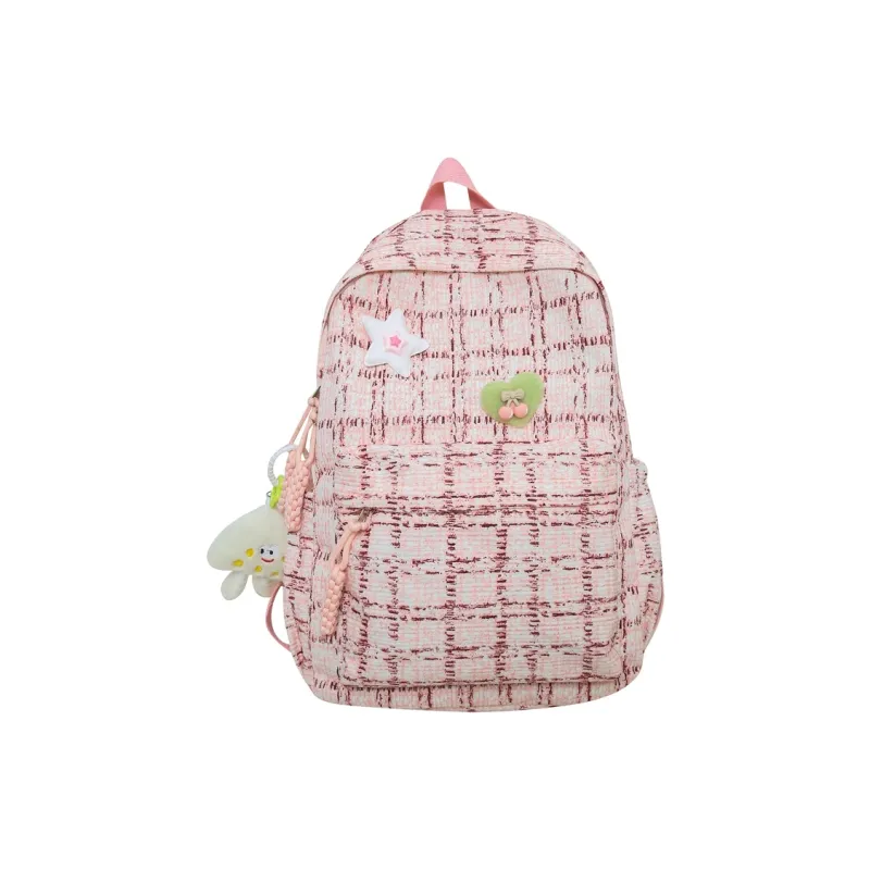 OURFUN Corduroy Backpack Regular Unisex Green/Blue/Pink-5