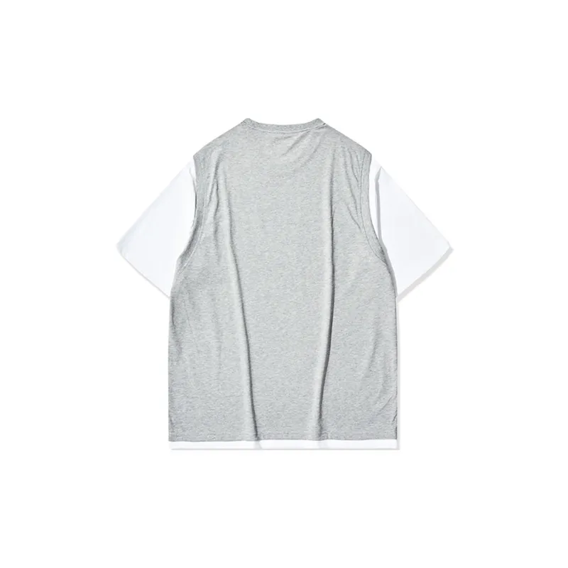 QIAODAN T Shirt Men's Gray Heather Gray/Jordan White-1