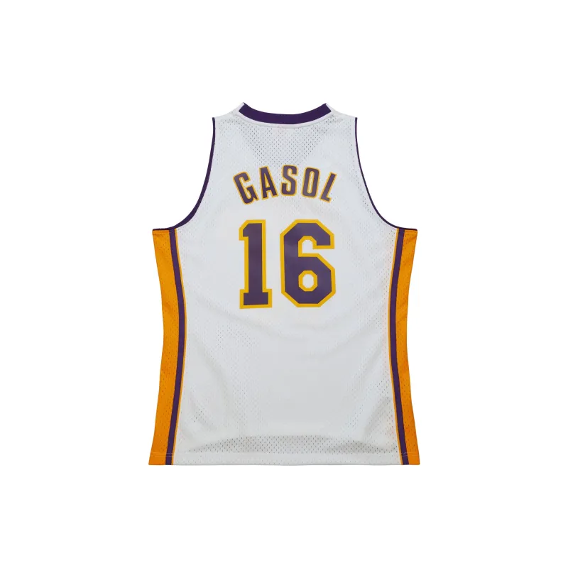 Mitchell & Ness SwingmanPauGasolLosAngelesLakersWhiteLosLaker Basketball Jerseys Unisex White-1