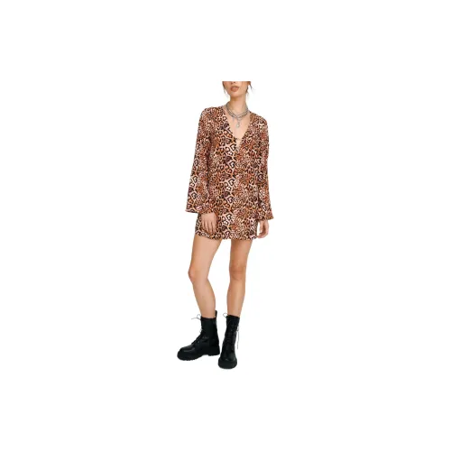 NASTY GAL Long-Sleeved Dresses Women's Animal Print