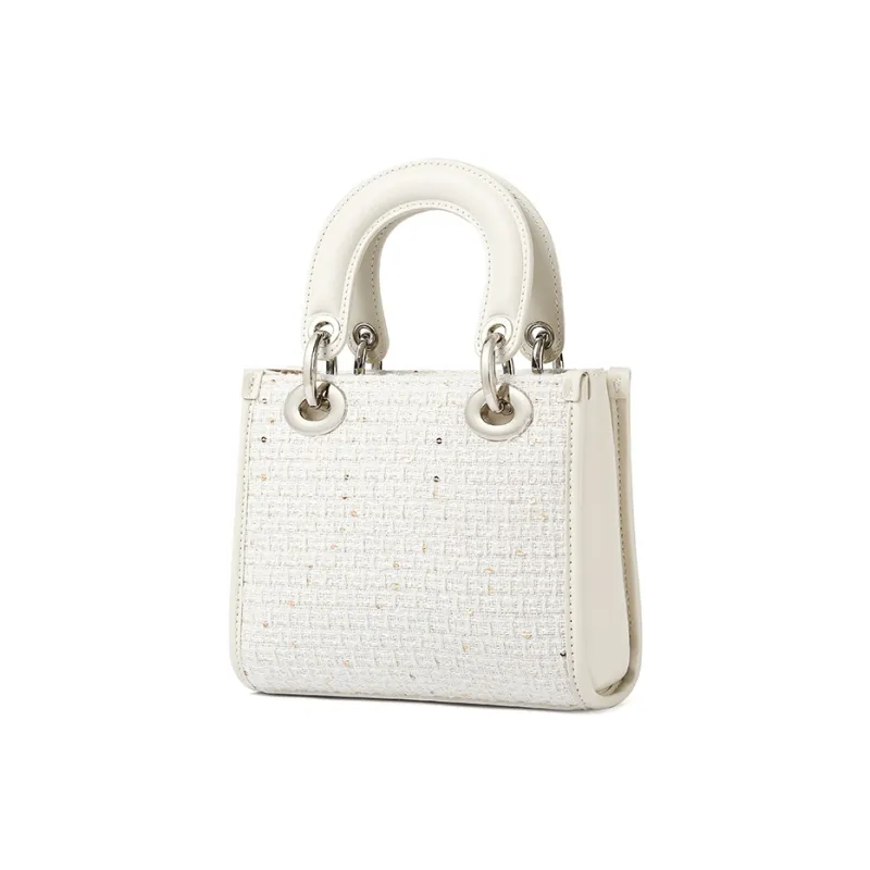 TUCANO Fashion Shoulder Bag, Crossbody Bag, Handbag Trumpets Women's Sequins Black With Milkshake White-6