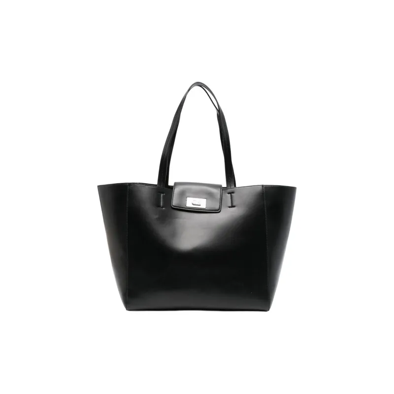 CALVIN KLEIN Recycled Polyester With Polyurethane Coating Tote Bag Shopping Bag Handbag Women's Black-0