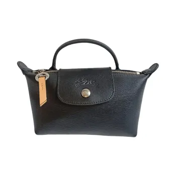 LONGCHAMP Le Pliage City Coated Canvas Dumpling Bag Handbag Women's Black