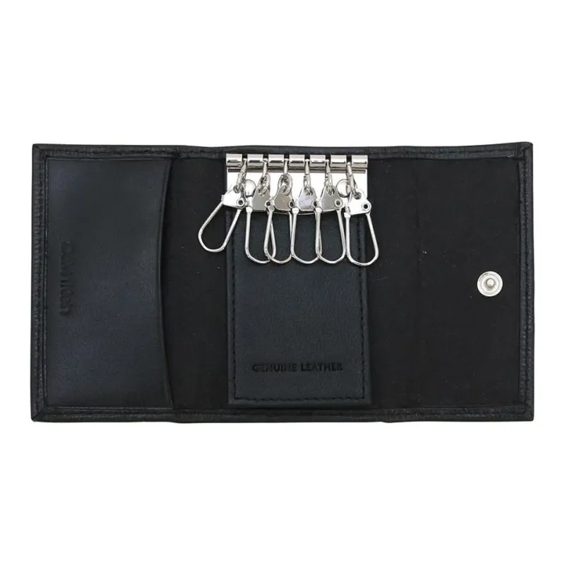 CALVIN KLEIN Leather Key Pouch Men's Black-4