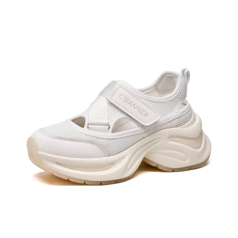 C°BANNER Shock Absorbers With Slip Resistant Features Low Top Casual Shoes Women's White-1