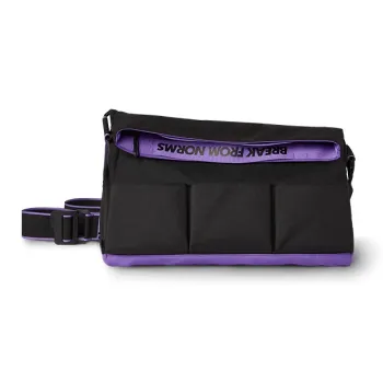0592 Fabric Gym Bag Large Size Unisex Black Purple
