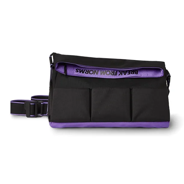 0592 Fabric Gym Bag Large Size Unisex Black Purple-0