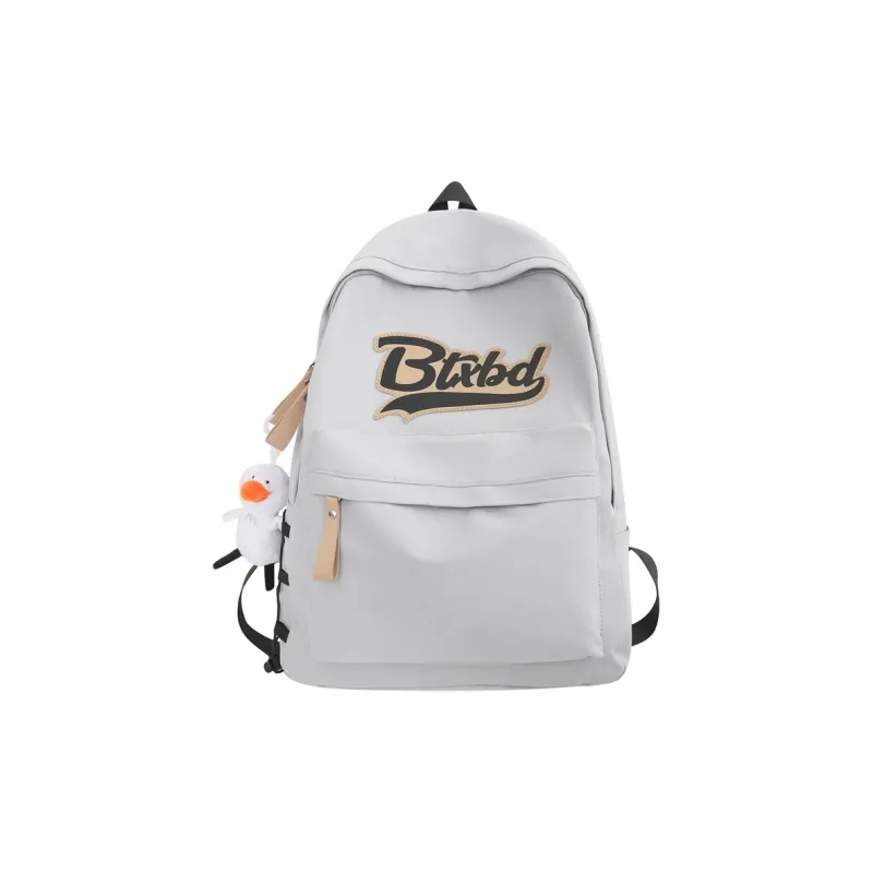 OURFUN Nylon Backpack Unisex White/Gray/Black/Red-3