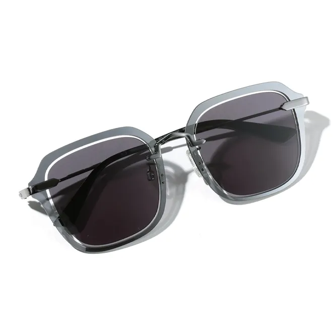 McQ Alexander McQueen Metal Rectangular Sunglasses Men's Gray-2
