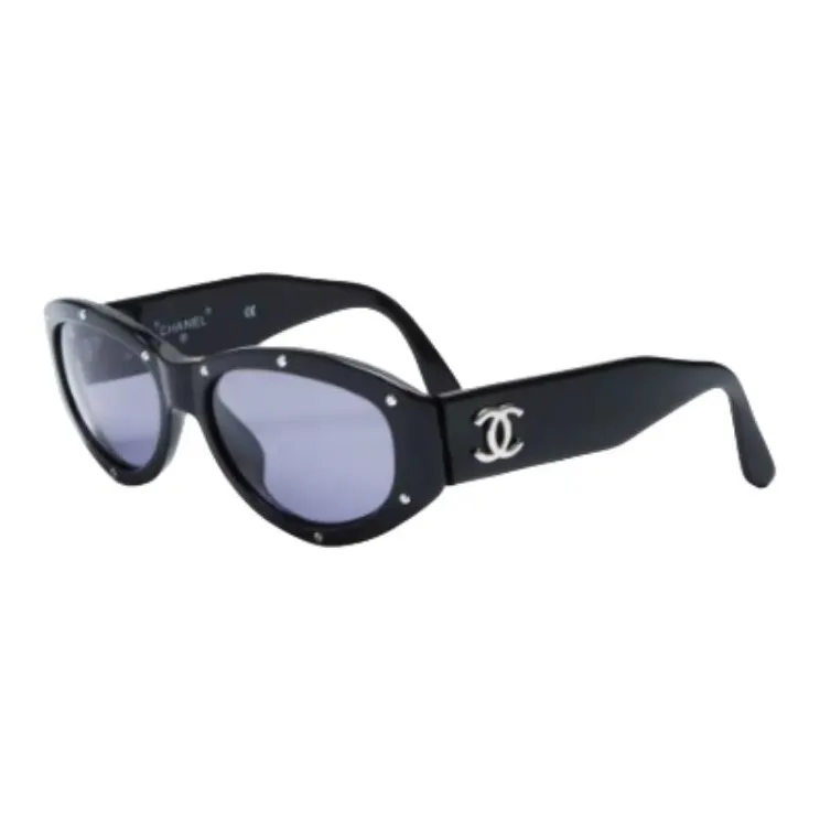 CHANEL 1990 2000s Stud detail Sunglasses-0